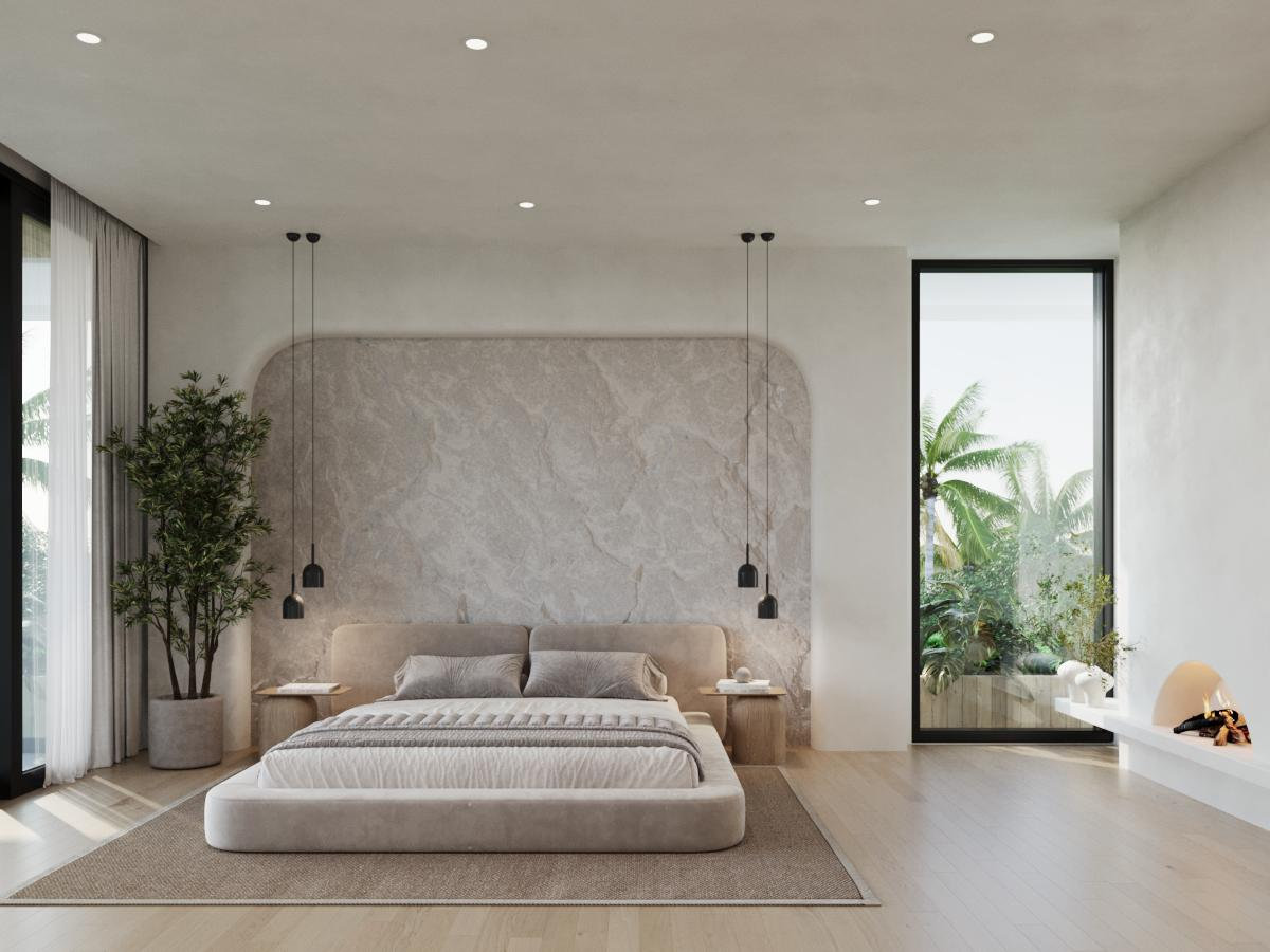 Casa Sera — Primary bedroom — rendering