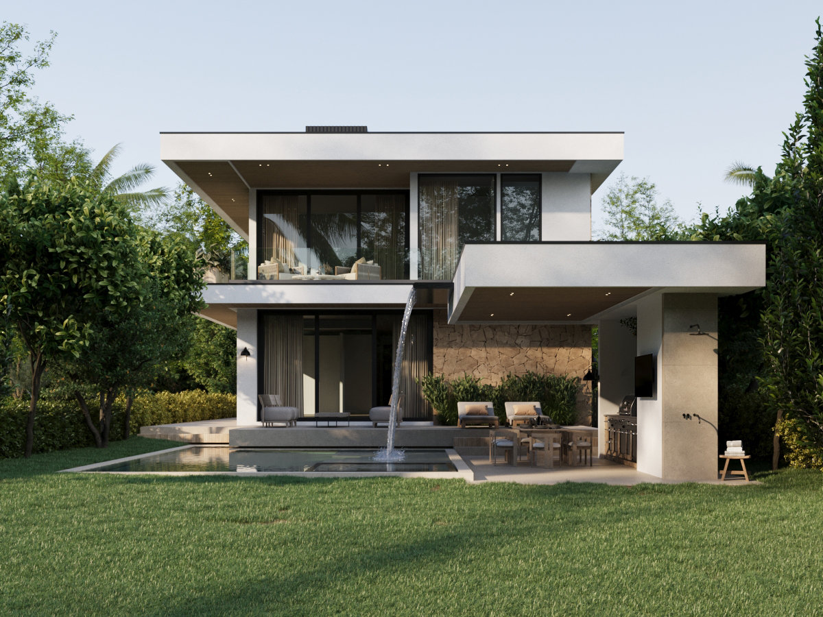 Casa Sera — Poolside elevation — rendering