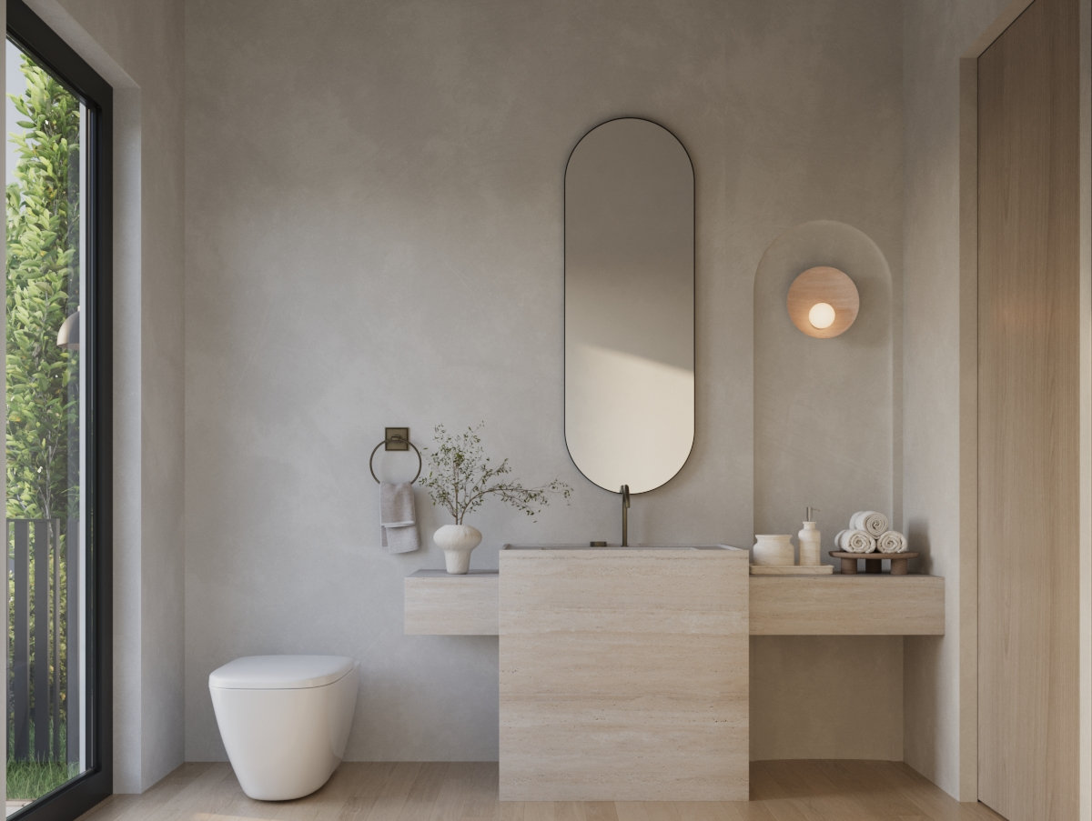 Casa Sera — Powder room — rendering